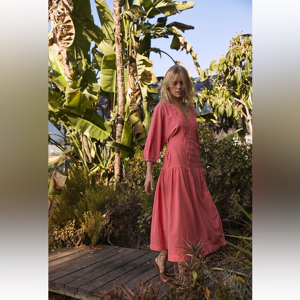 NWT Free People On The Move Midi dress in Hibiscus